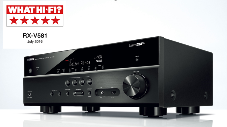 GA黄金甲7.2声道3D沉浸式无线家庭影院功放RX-V581 荣获What Hi-Fi?五星好评